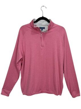 Peter Millar Crown Crafted Men's 1/4 Zip Golf Pullover Size L Pink